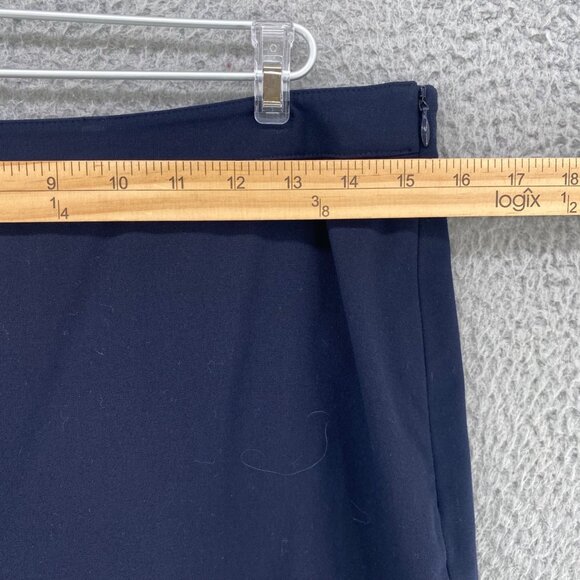 Talbots Pants Womens 12 Navy Stretch Tapered Leg Pockets Office Career Casual - Picture 8 of 12